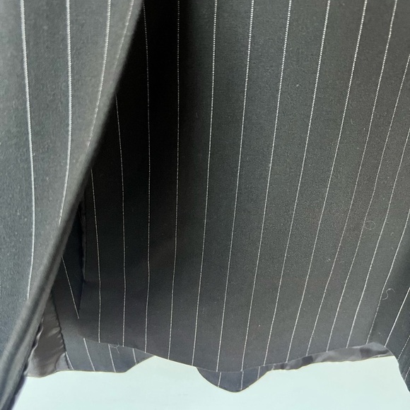 NORMA KAMALI Black White Pin-Stripe 2-Button Notch Collar Blazer Jacket - Picture 3 of 7